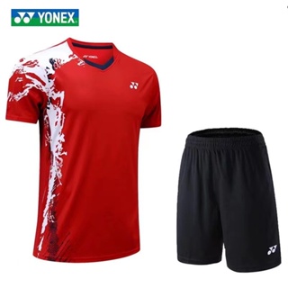 Yonex เสื้อแบดมินตัน สําหรับผู้ชาย ผู้หญิง แขนสั้น เสื้อแบดมินตัน ระบายอากาศ ชุดกีฬา