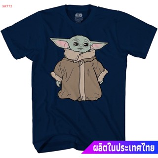 ผ้าฝ้ายแท้เสื้อยืดแขนสั้น STAR WARS Boys Clic T-Shirt Baby Yoda Boys Fashion Shirt - Darth Vader, C3PO, Baby Yoda &amp;_04