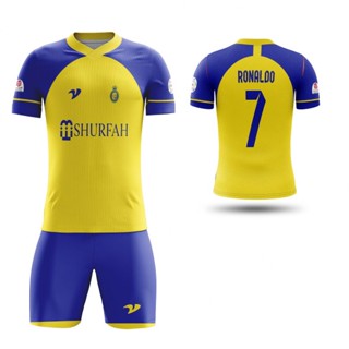 เสื้อกีฬาแขนสั้น พิมพ์ลาย Jersey Bola Al Nassr Home Away Ronaldo Team เลือกลายได้