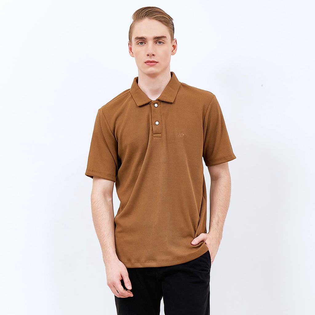 เสื้อโปโล Hl MEN Waffle - Camel