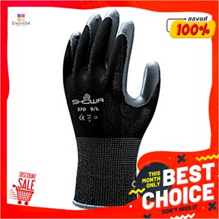 RUBBER-COATED ถุงมือไนลอนเคลือบยาง SHOWA 370 SIZE L สีดำRUBBER-COATED NYLON GLOVES SHOWA 370 SIZE L BLACK