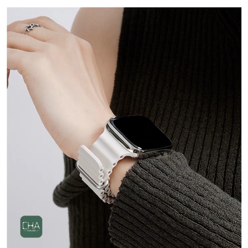 สายนาฬิกา smart watch  UT  สีพื้นเรียบ ใช้ได้กับ Smart Watch 11 10 9 8 7  ultra 6 5 4 3 2 strap สาย 41/42/44/45/46/49mm