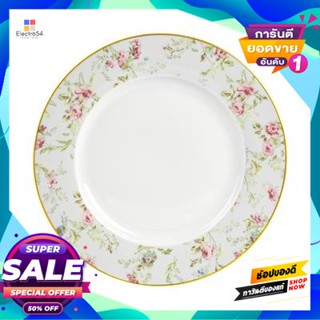 Porcelain จานพอร์ซเลนทรงตื้น Floral Garden Kassa Home รุ่น Hjcwp-2133-P1 ขนาด 10 นิ้ว สีเทา - ขาวshallow Porcelain Plate