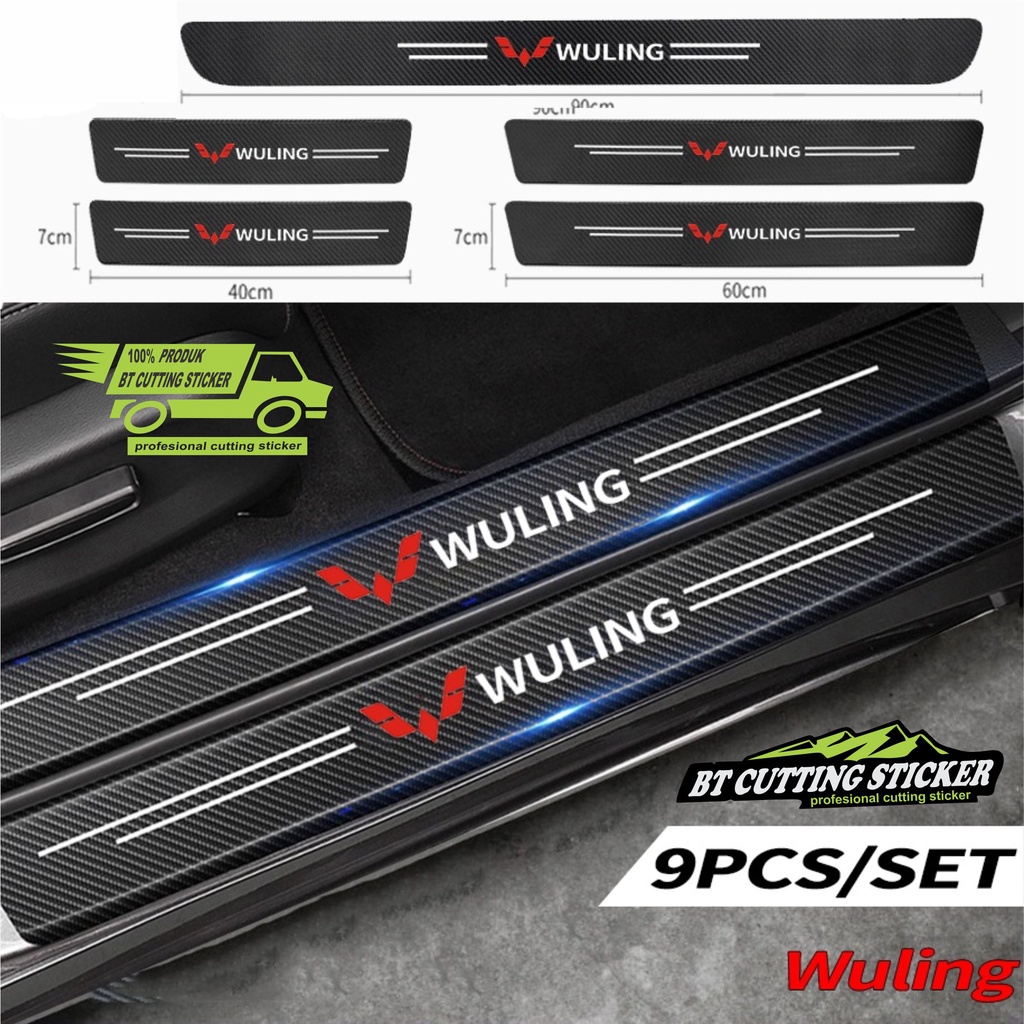 4 pecs 3D สติกเกอร์คาร์บอนคาร์บอนไฟเบอร์รถประตู Protector Strip สติกเกอร์สําหรับ Wuling Confero S Co