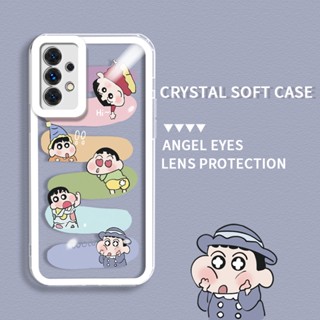 เคสโทรศัพท์มือถือ ซิลิโคนนิ่ม แบบใส ลายการ์ตูนชินจัง สําหรับ Samsung Galaxy A73 5G