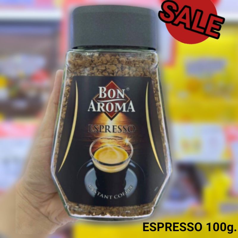 กาแฟสำเร็จรูป Bon Aroma Espresso ขนาด 100 กรัม( กาแฟ บอนอโรม่า เอสเปรสโซ่)