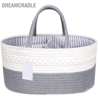  DreamCradle ตะกร้าเก็บที่เรียบง่ายสวยงามเชือกฝ้ายทอตะกร้าผ้าอ้อมเด็กตะกร้าเก็บของเล่นกล่องเก็บผ้า