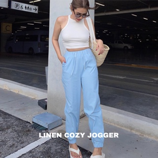 LINEN COZY JOGGER กางเกงลินิน กางเกงจ็อกเกอร์ #heartmade9955