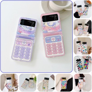 3 In 1 เคสโทรศัพท์มือถือ PC แข็ง พลาสติกใส กันกระแทก พร้อมสายคล้องมือ หรูหรา สไตล์เกาหลี สําหรับ Samsung Galaxy Z Flip 4 Z Flip 3 5G Z Flip 4 Zlip 3