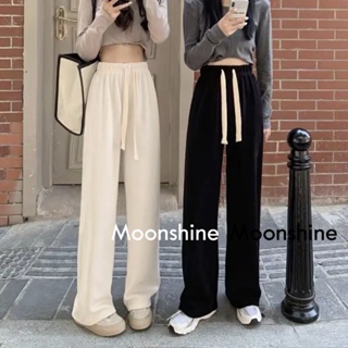 Moon  กางเกงขายาว กางเกงเอวสูง ย้อนยุค 2023 NEW ทันสมัย Chic Trendy สบาย A23L08D 36Z230909