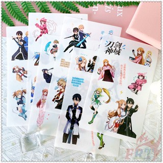 6 แผ่น / ชุด ❤ สติกเกอร์ ลายการ์ตูนอนิเมะ Sword Art Online SAO Washi สําหรับติดตกแต่ง ❤ สติกเกอร์แฟชั่น สําหรับตกแต่งสมุดไดอารี่ DIY