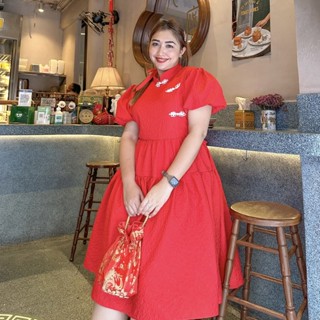 [LADYMJUL] ส่วนลด 65.- Lady M |Lady Chinese dress FUFUเดรสตรุษจีนสาวอวบ เดรสสาวอวบChinese new year