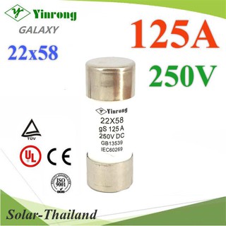 ฟิวส์ DC ขนาด 22x58mm 125A 250V gS สำหรับแบตเตอรี่ (ไม่รวมกระบอกฟิวส์) รุ่น Fuse-125A-250V