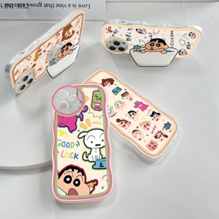 Infinix Hot 12 12i 20 20i 20S Play Pro สำหรับ Case Cute Crayon Shin-chan With Holder เคส เคสโทรศัพท์ เคสมือถือ Full Back Cover Soft Silicone Cases Protective Shell Shockproof Casing