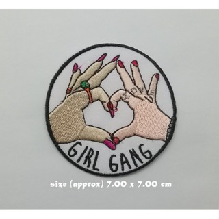 ตัวรีดติดเสื้อ Girl Gang ตกแต่งเสื้อผ้า แจ๊คเก็ต Embroidered Iron on Patch  DIY