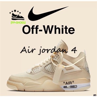 Czkj (ลดราคาอย่างเป็นทางการ) Air Jordan 4 OFF-WHITE x AJ4 WMNS AJ4 OW รองเท้ากีฬา ข้อสั้น สําหรับผู้ชาย ผู้หญิง Breathabiii