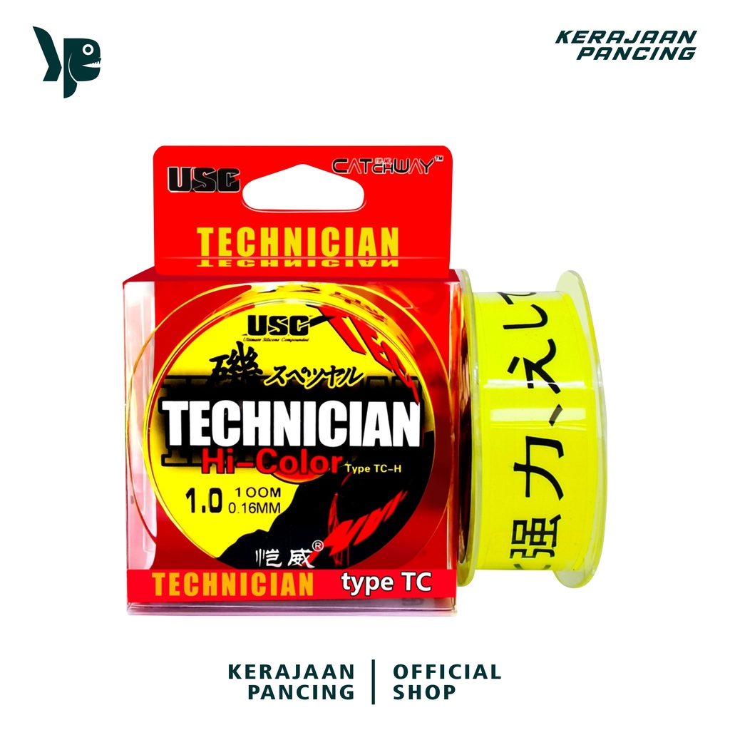 FISHING KINGDOM - สายตกปลา Technian 100 เมตร ไนลอนสีเหลือง Anti-Curl Super Strong