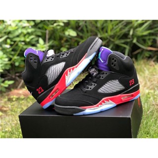 Aob3 2020 New Air Jordan 5 Top 3 Black Fire Red CZ1786-001 AJ5 รองเท้าบาสเก็ตบอล JZTU