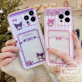 🥳Hot Sale🌈 OPPO A17 A16 A15 A57 A77 A55 A54 A74 A96 A76 A95 A94 A54 A55 A3S A5S A5 A9 A53 A32 A33 A92 A52 A72 6 7 Card Holder Case Cute Cartoon Kulomi Transparent Phone Case Soft Back Cover