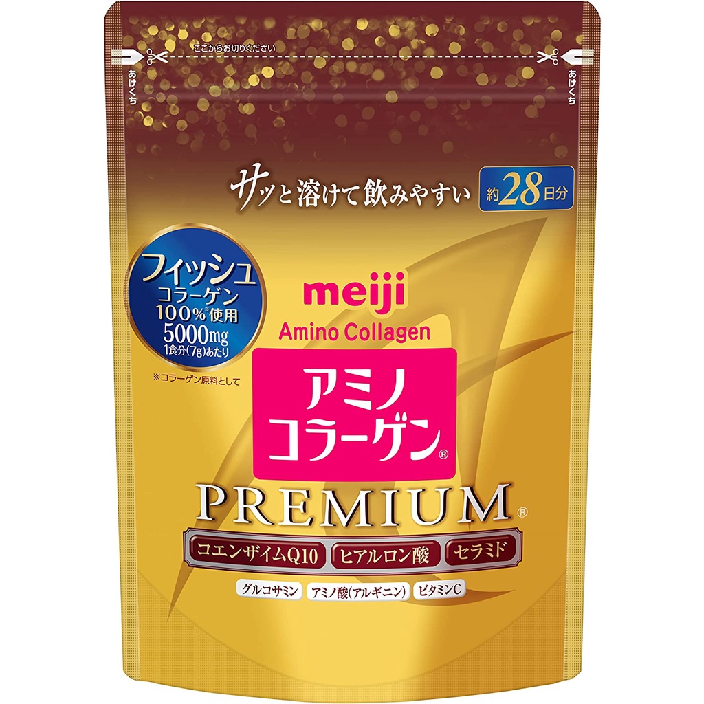 Meiji Amino Collagen Premium  196กรัม / 28 วัน, แท้ นำเข้าจากญี่ปุ่น
