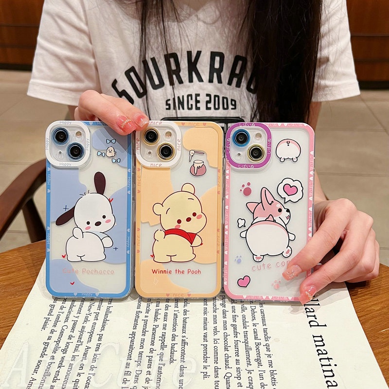 เคส Xiaomi Redmi Note 13 12 11 11S 10 10S 9 9S 8 Pro Pro+ Plus 4G 5G MI 11T POCO M6 Pro M5s X6 X5 X3 NFC C65 Note13 Note12 Note11 Note10 Note9 Note8 Transparent Protect Camera Pochacco Corgi Dog Bear Soft Case