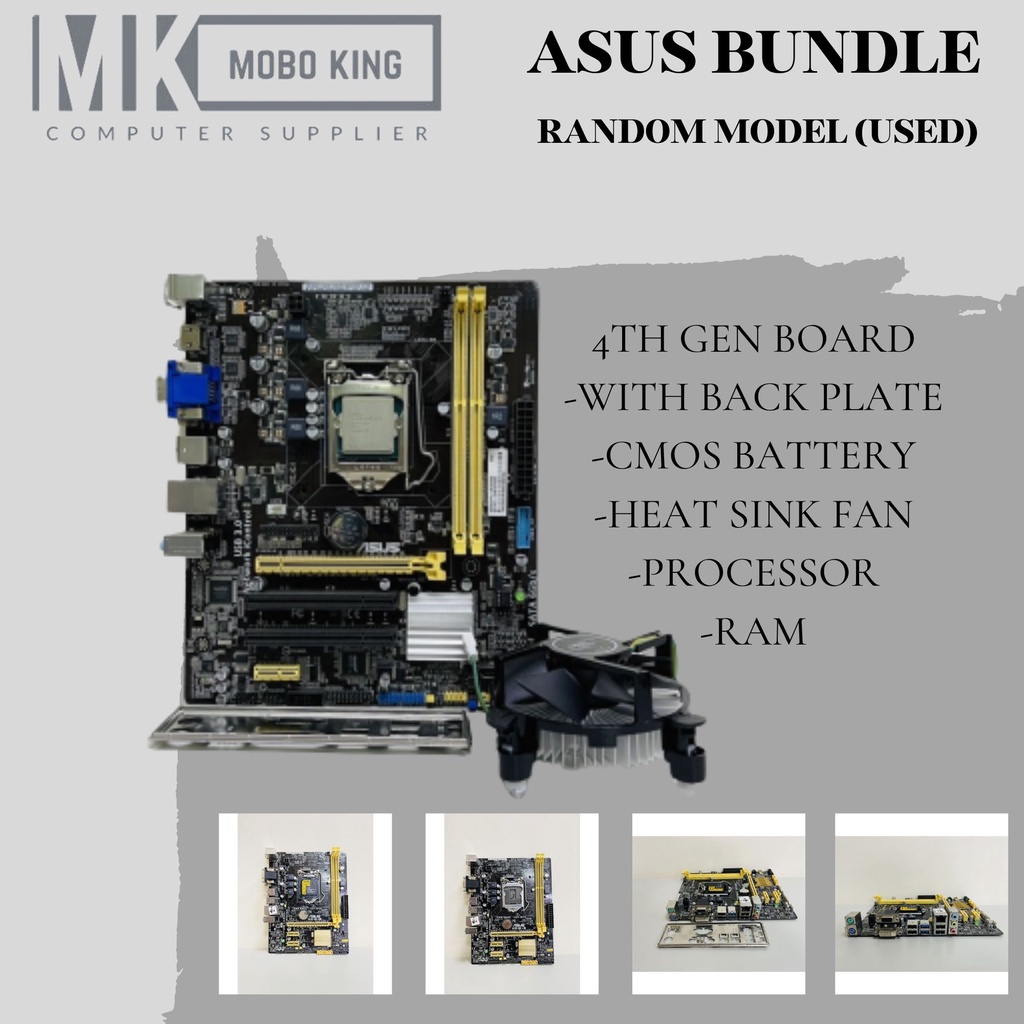 Asus Motherboard Bundle LGA 1150 | 1155 | 1156 | Socket | Intel Core i3 | i5 Generation Used