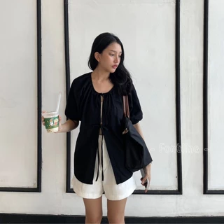 (สินค้าพร้อมส่ง) เสื้อคลุมมินิมอล (V06) ผ้าฝ้าย ผ้านิ่มมากกก Cotton linen blouse
