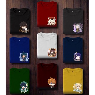 Genshin Impact Chibi Cute Characters New Trend Design Gaming Premium Cotton Shirt (G107)_03