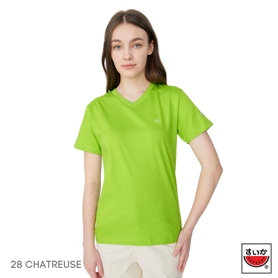 แตงโม (SUIKA) - เสื้อแตงโม ORIGINAL T-SHIRTS คอวี คอกลม สี 28.CHATREUSE