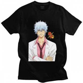 เสื้อ ยืด ผู้ชาย ที่ไม่ซ้ํากันชายญี่ปุ่นมังงะ Gintama เสื้อยืดแขนสั้นแขนสั้นเสื้อยืดผ้าฝ้ายคอโอคอกราฟิกอะนิเมะ Gint_08