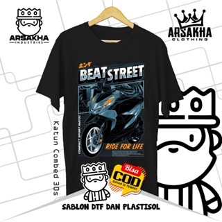 เสื้อยืดผ้าฝ้าย พิมพ์ลาย Honda Beat Street Rider For Life Distro Combed 30S - Arsakha