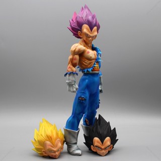 โมเดลฟิกเกอร์ PVC อนิเมะ Dragon Ball God Of Destruction Vegeta Battle Damage Cosmic Suit 3 หัว ขนาด 30 ซม. ของเล่นสําหรับเด็ก