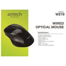 เมาส์ไร้สาย Anitech Wireless Mouse W219 Black