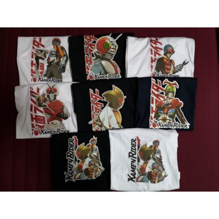 มาใหม่ เสื้อยืดสกรีนลาย KAMEN RIDER THE LEGEND ยุค SHOWA  ผ้า TK INTERLOCK POLYESTER 100 % ใส่สบาย (มีเฉพาะสีขาว)