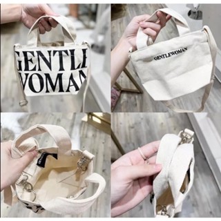 กระเป๋า Gentlewoman กระเป๋า Canva tote สีครีม/ดำ ใบจิ๋ว มีสายสะพาย หิ้วจาก shop💯 ป้ายTag ครบค่า❤️