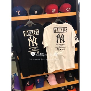 Mlb Yankee เสื้อยืดลําลอง คอกลม แขนสั้น ผ้าฝ้าย สําหรับผู้ชาย