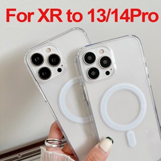 พร้อมส่ง เคสโทรศัพท์มือถือแบบใส แม่เหล็ก ลาย Magsade DIY สําหรับ iPhone XR to 13 Pro XR to 14 Pro XR Like 13 Pro XR 14 Pro