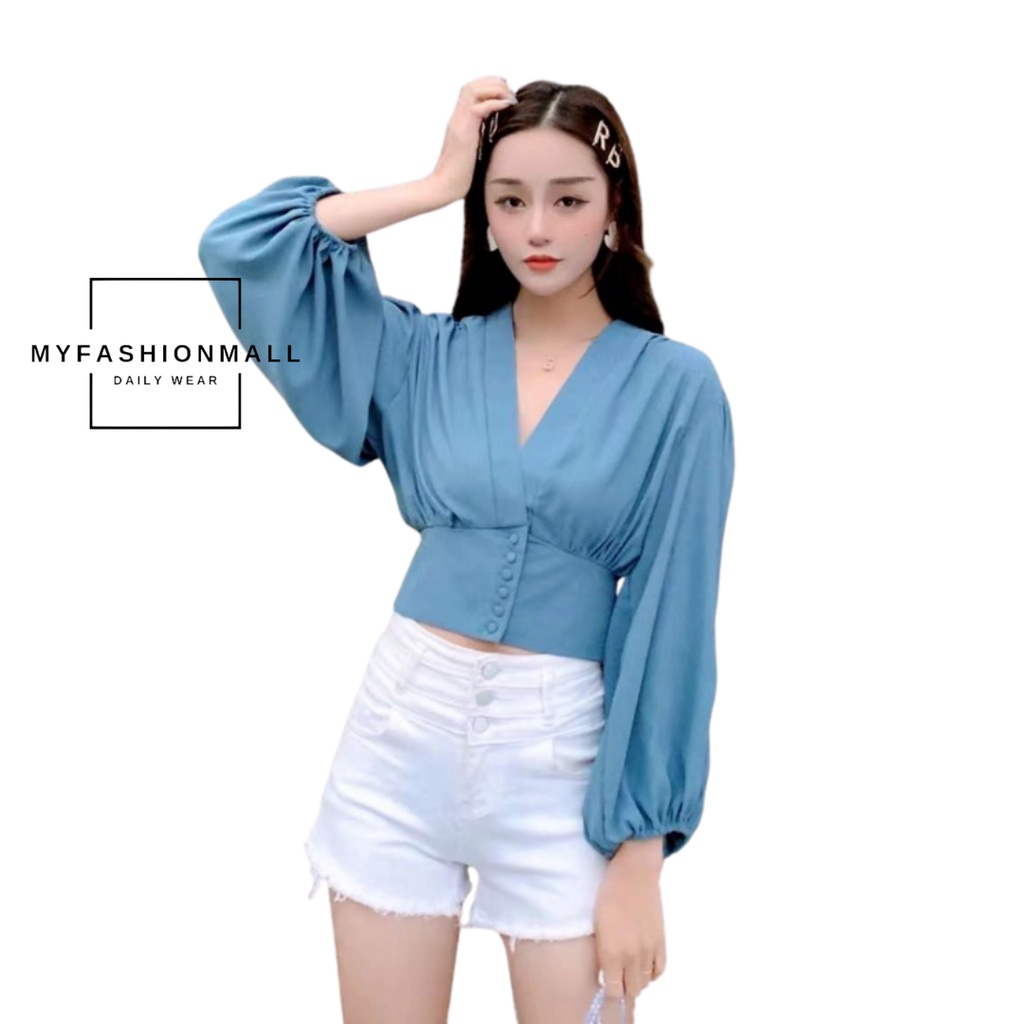 Moment Blouse Balloon Sleeve Vneck Womens Blouse SCBD Citayem Fashion Week Blouse