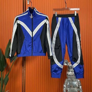 LOUIS VUITTON DAMIER STAMPED STRIPES TECHNICAL CONTRAST TRACKSUIT AND PANTS SET ชุดเข้าเซ็ตหลุยส์วิตตอง แจ็คเก็ต กางเกง