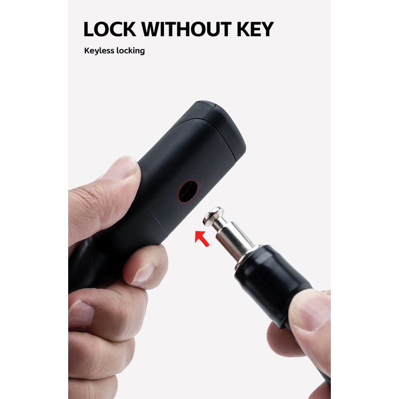 ROCKBROS สายเคเบิ้ลล็อคจักรยาน MTB แบบพกพา พับได้ - รูปที่ 3