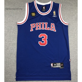 ขายดี ครบรอบสิบปี NBA Philadelphia 76ers สําหรับผู้ชาย #3 เสื้อกีฬาบาสเก็ตบอล ปักลาย Allen lverson สไตล์วินเทจ BJnpaj49ABiieb85