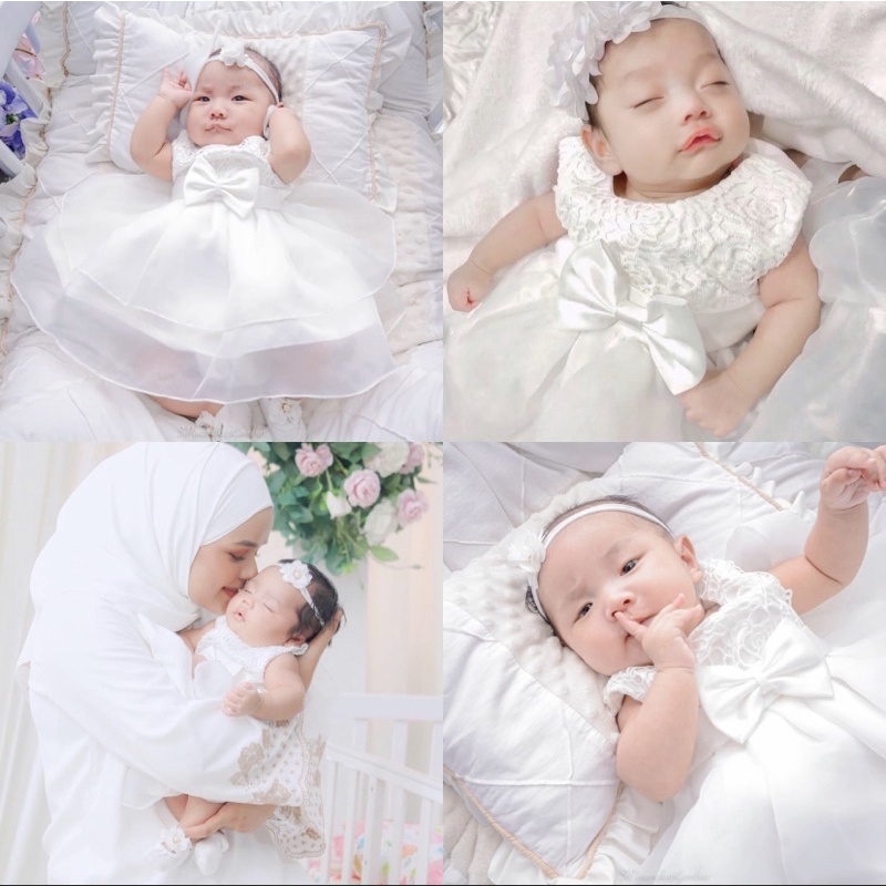 ชุดเดรสเด็ก Akikah White Snow Shade
