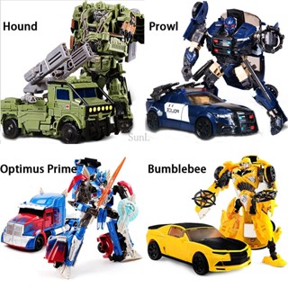 ของเล่นฟิกเกอร์หุ่นยนต์ Transformation Robot Action Figure Car Bumblebees Optimus Prime HBY9