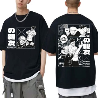 เสื้อยืด พิมพ์ลายกราฟฟิค Jujutsu Kaisen มังงะ ขนาดใหญ่ สไตล์ฮาราจูกุ แฟชั่นสําหรับผู้ชาย และผู้หญิง_02