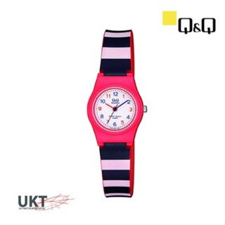 Q&amp;Q Japan Original นาฬิกา สำหรับ ผู้ชาย/ผู้หญิง สายพลาสติก PU สีแดง VP47J031Y