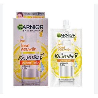 (แบบกล่อง)Garnier Skin Natural Bright Complete Vitamin C Booster Serum 7.5 ml X 6 ซอง