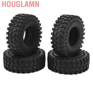 Houglamn 4PCS RC Tire Skins 1.25 Inch Rubber Tires Accessories for AXIAL 1/24 SCX24 FMS FCX24 Black