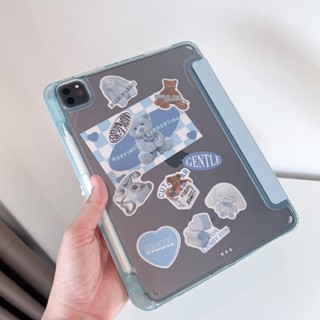 เคสหลังใสกริ๊งขอบสี แข็งแรง กันกระแทก กันงอ แถมสติ๊กเกอร์ตกแต่ง