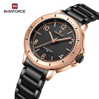 Naviforce 2023 สินค้าใหม่ นาฬิกาข้อมือ สายสแตนเลส หรูหรา แฟชั่นสําหรับผู้หญิง NF5021