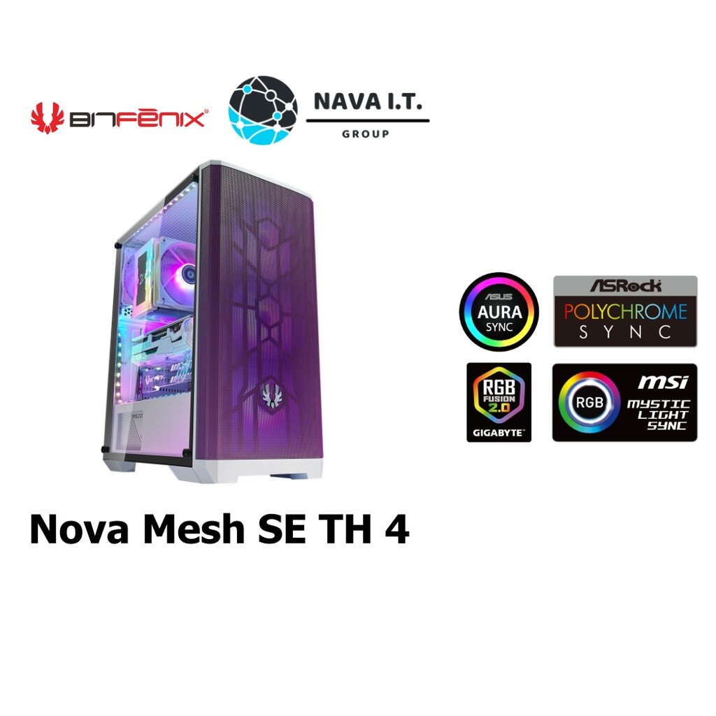 ⚡️กรุงเทพฯด่วน1ชั่วโมง⚡️ BITFENIX NOVA MESH SE TH 4 ARGB -WHITE รับประกัน 3 ปี